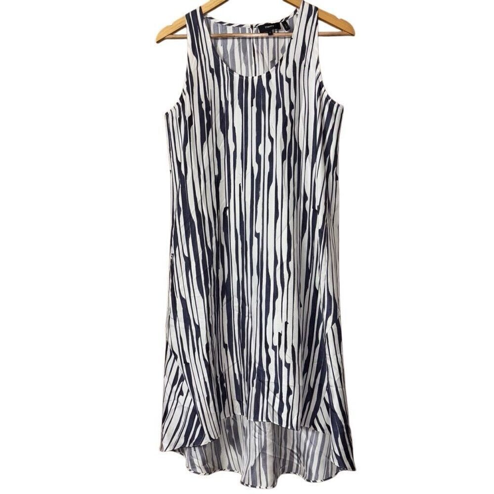 Theory Adlerdale B Dress Size 4 100% Silk blue white MSRP $365